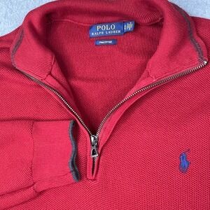 Polo Ralph Lauren Cotton Mesh 1/4 Zip Pullover Sweater Men's Size XL Pony Preppy